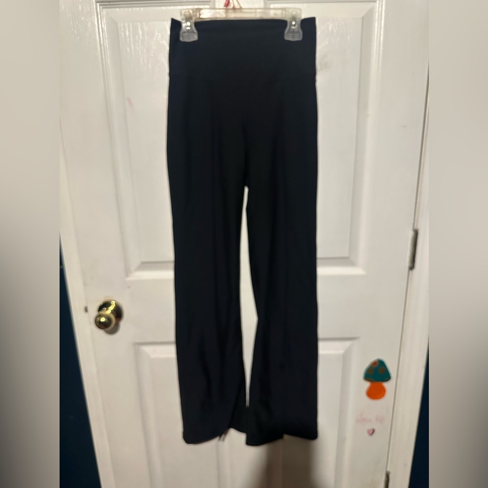 Abercrombie & Fitch Black Flare Leggings with Front Slit